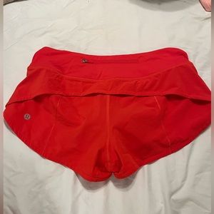 Lululemon speed ups low rise 2.5 carnation red